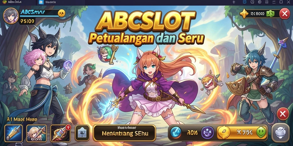 Screenshot gameplay ABCSLOT menampilkan karakter Anime yang menawan.