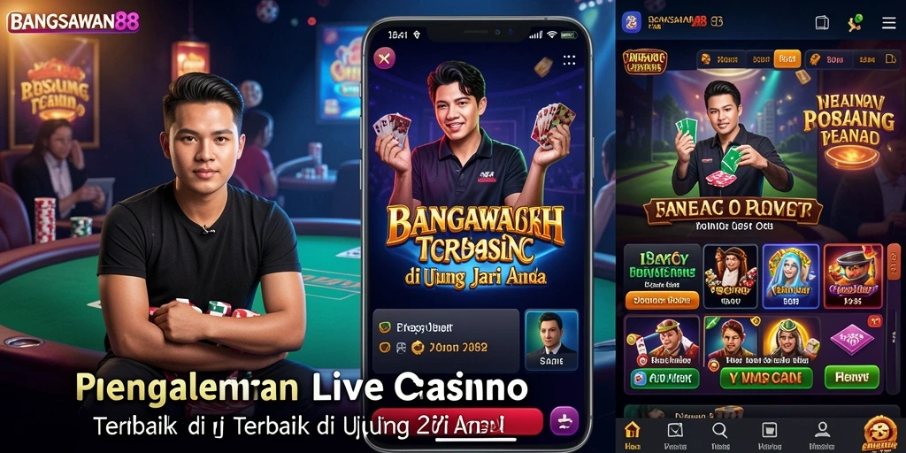 Screenshot menampilkan dealer langsung dalam permainan kasino BANGSAWAN88.