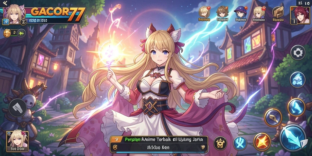 Tampilan gameplay seru dan karakter anime yang beragam di GACOR77.