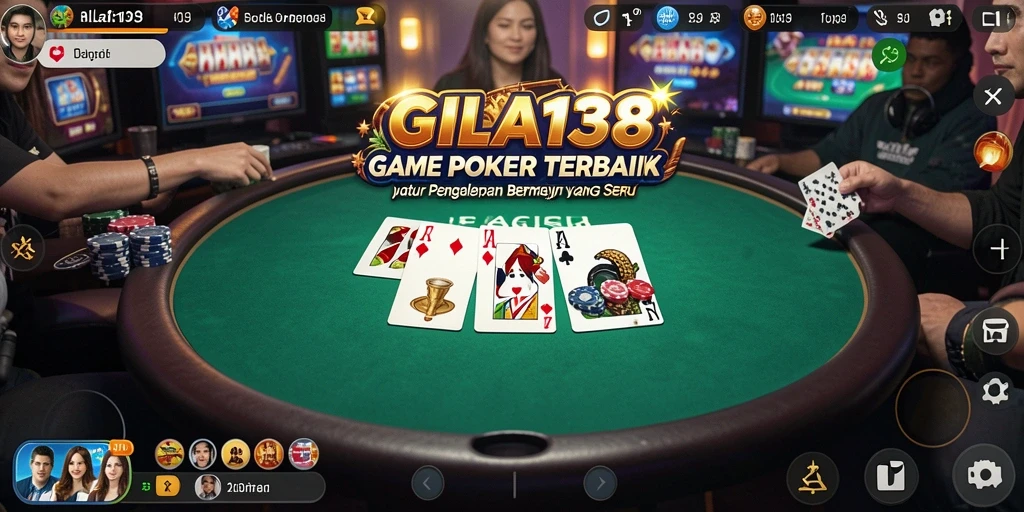 Tampilan gameplay <strong>GILA138</strong> yang mendebarkan di meja Poker.