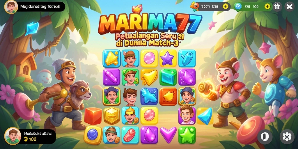 Tampilan gameplay MARIMA77 yang penuh warna dan menarik.