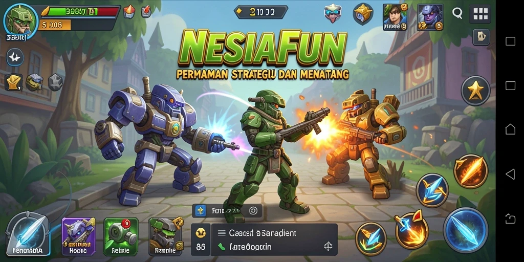 Screenshot gameplay NESIAFUN menampilkan aksi strategi yang seru dan mendebarkan.