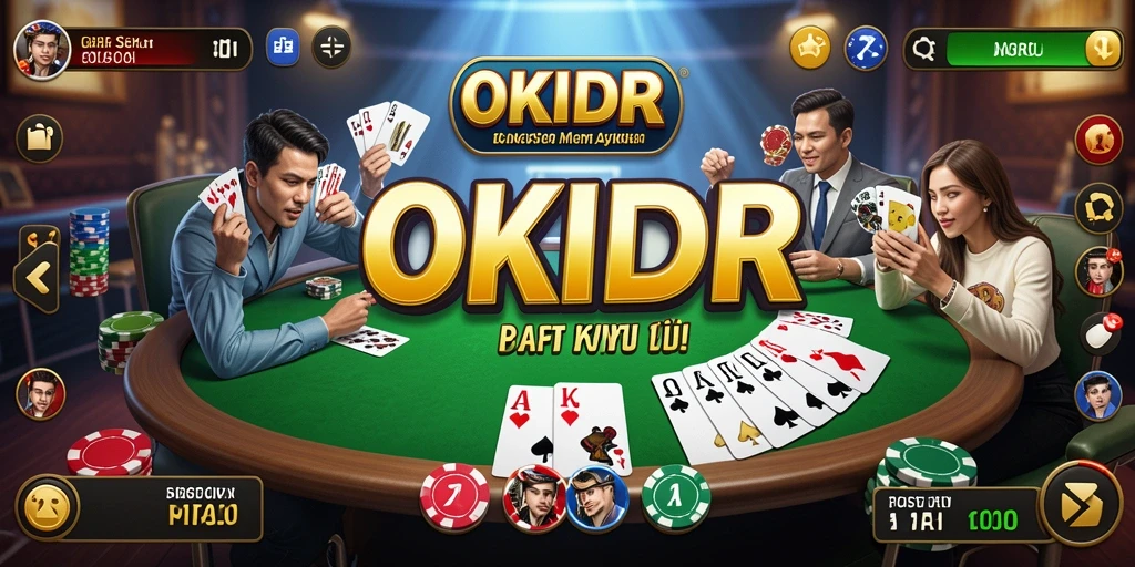 Screenshot gameplay seru di OKIDR menunjukkan aksi poker yang mendebarkan.