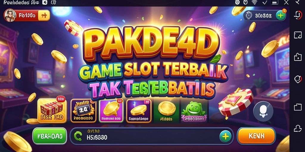 Screenshot gameplay PAKDE4D dengan tampilan mesin slot yang menarik.