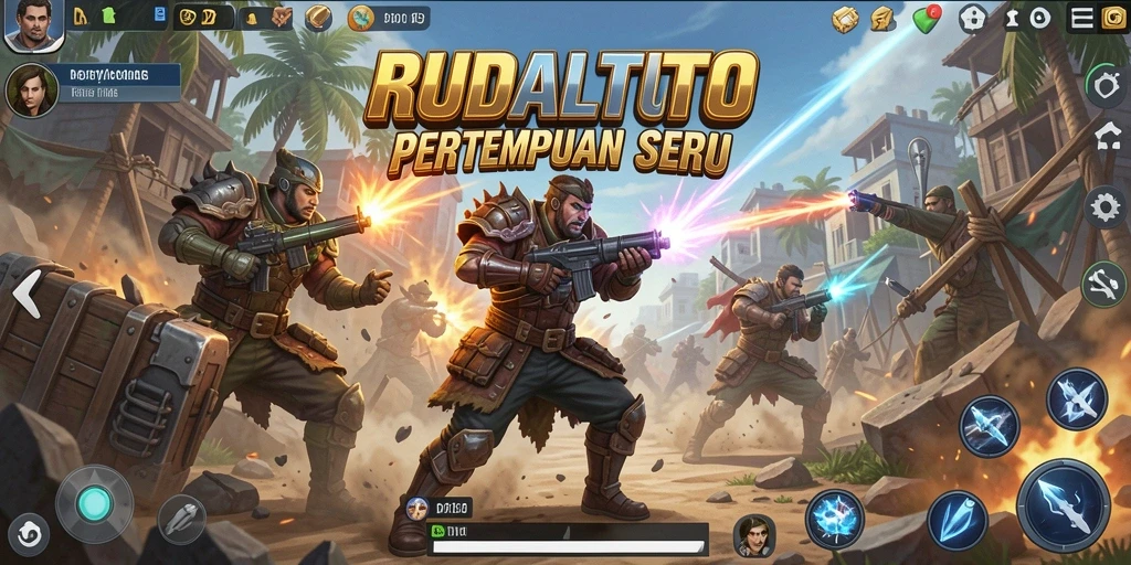 Screenshot menunjukkan aksi intens dalam game Battle Royale.