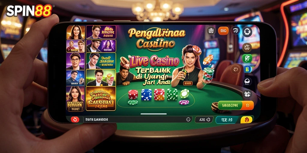 Tampilan gameplay yang mendebarkan dari aplikasi Live Casino SPIN88.