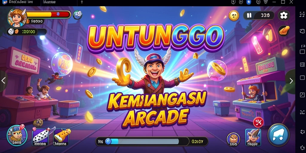 Gameplay UNTUNGGO menampilkan aksi seru dalam arena Arcade.