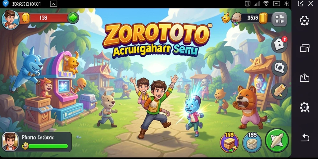 Screenshot gameplay ZOROTOTO dengan karakter dan level yang menantang.